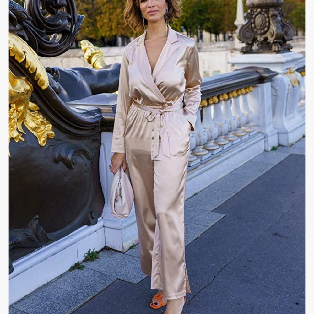 Sabthefrenchway the Drop satin jumpsuit  NWT